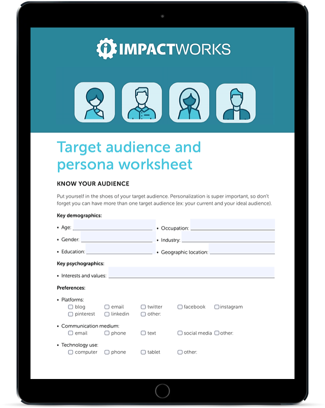 Target Audience And Client Persona Worksheet | ImpactWorks